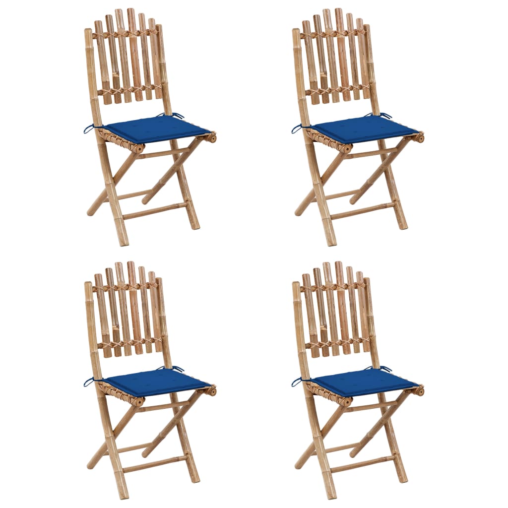 Set mobilier de exterior pliabil, cu perne, 5 piese, bambus GartenMobel Dekor