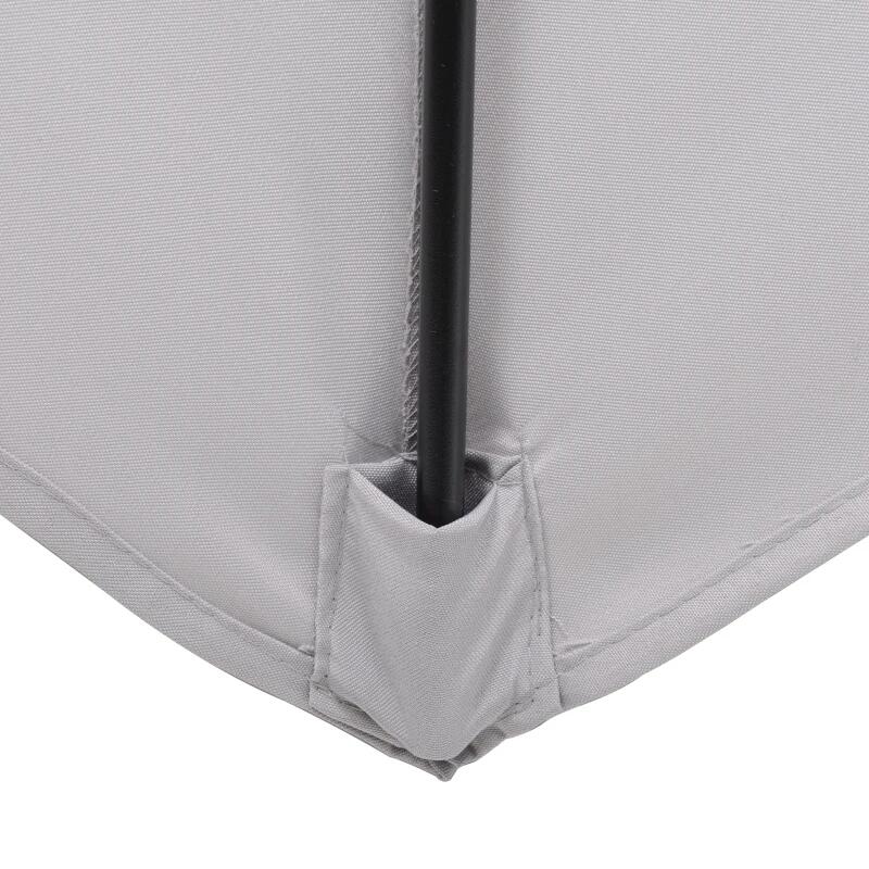 Umbrela gradina/balcon/terasa, semirotunda, cu manivela, stalp aluminiu, gri, 196 cm GartenVIP DiyLine