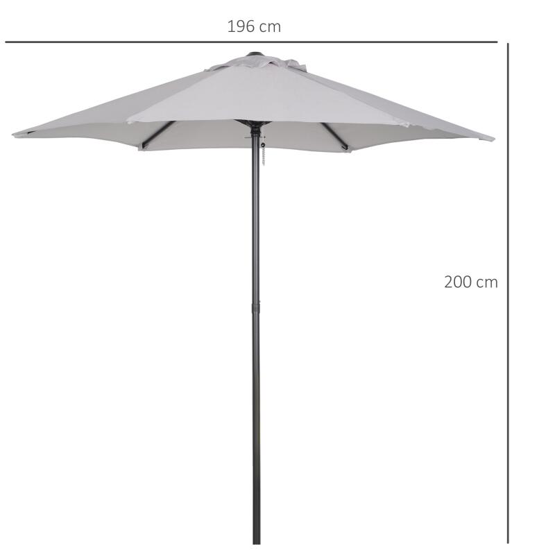 Umbrela gradina/balcon/terasa, semirotunda, cu manivela, stalp aluminiu, gri, 196 cm GartenVIP DiyLine