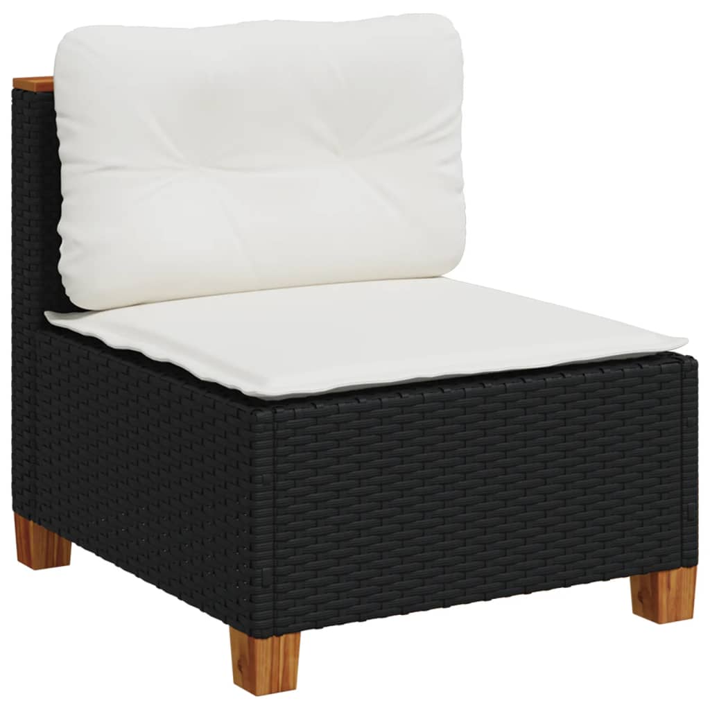 Set mobilier de grădină cu perne, 6 piese, negru, poliratan GartenMobel Dekor