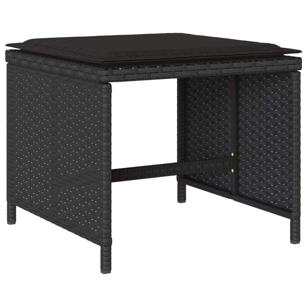 Set mobilier de grădină cu perne, 13 piese, negru, poliratan GartenMobel Dekor