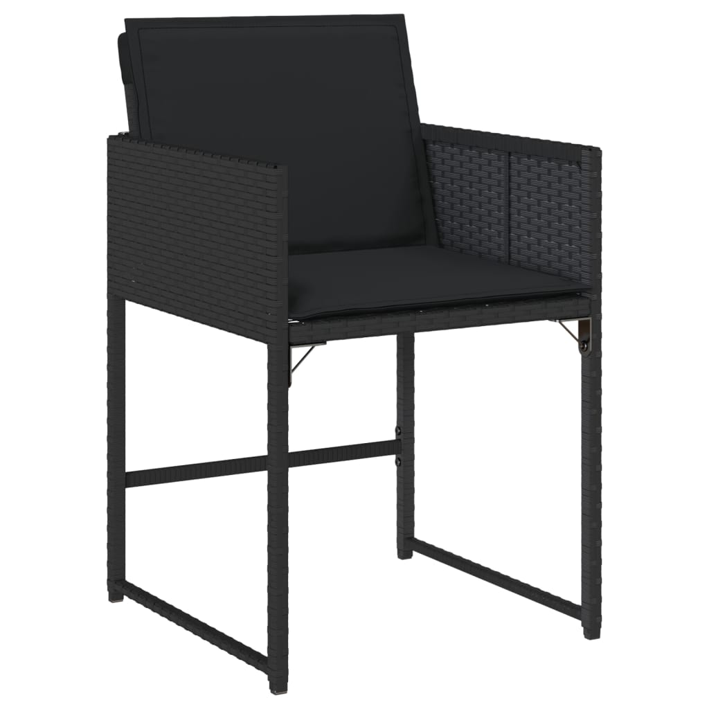 Set mobilier de grădină cu perne, 13 piese, negru, poliratan GartenMobel Dekor