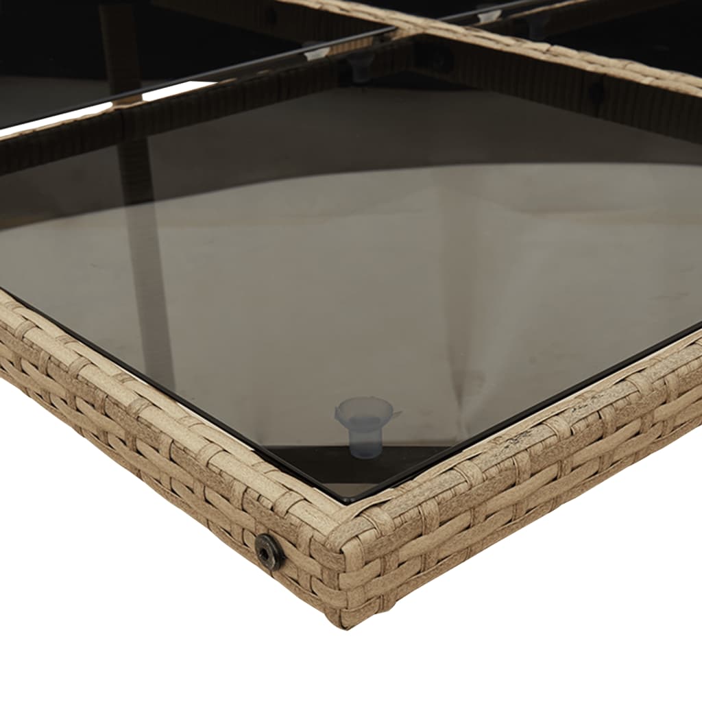 Set mobilier de grădină cu perne, 15 piese, bej, poliratan GartenMobel Dekor