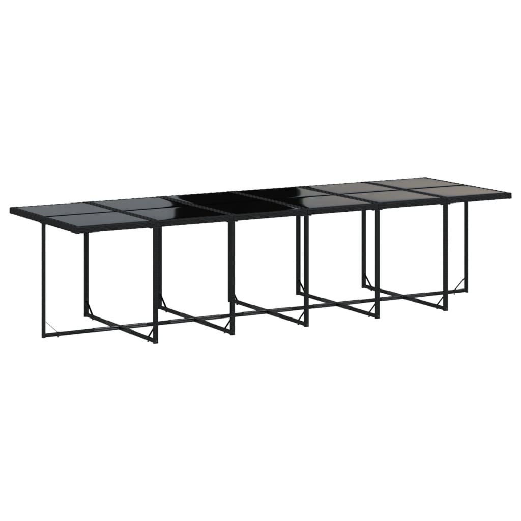 Set mobilier de grădină cu perne, 17 piese, negru, poliratan GartenMobel Dekor
