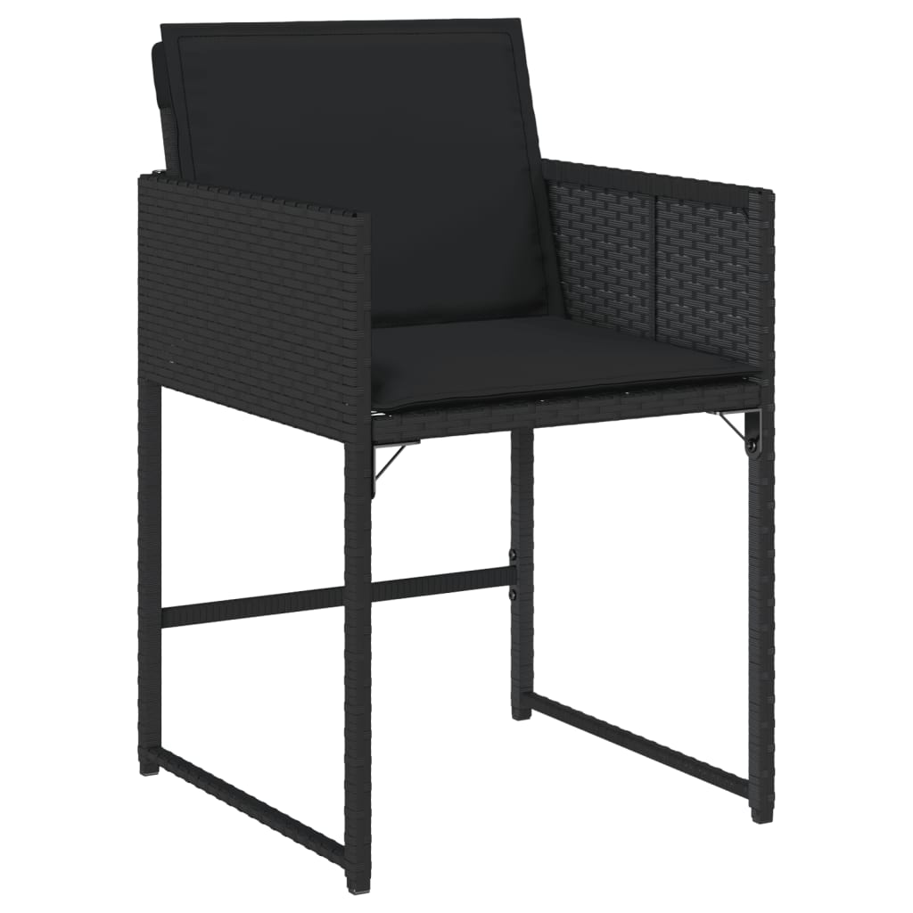 Set mobilier de grădină cu perne, 5 piese, negru, poliratan GartenMobel Dekor