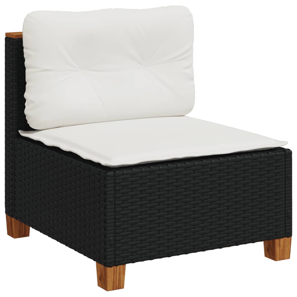 Set mobilier de grădină cu perne, 6 piese, negru, poliratan GartenMobel Dekor