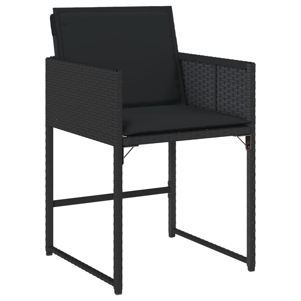 Set mobilier de grădină cu perne, 7 piese, negru, poliratan GartenMobel Dekor