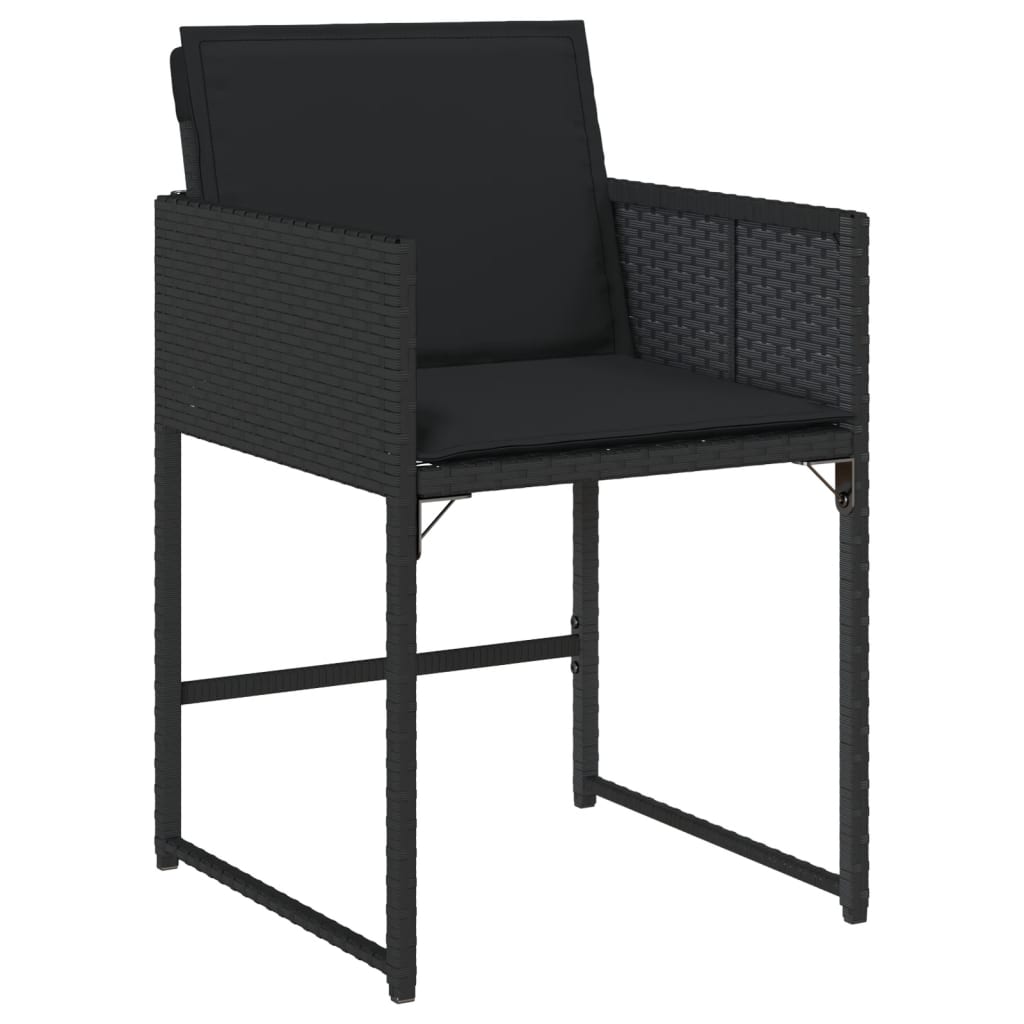 Set mobilier de grădină cu perne, 9 piese, negru, poliratan GartenMobel Dekor