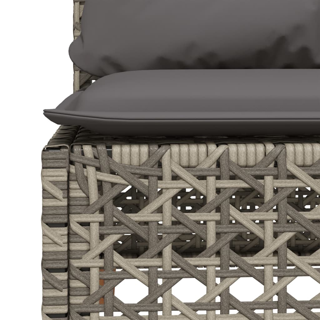 Canapea de grădină fără cotiere, cu perne, gri, poliratan GartenMobel Dekor
