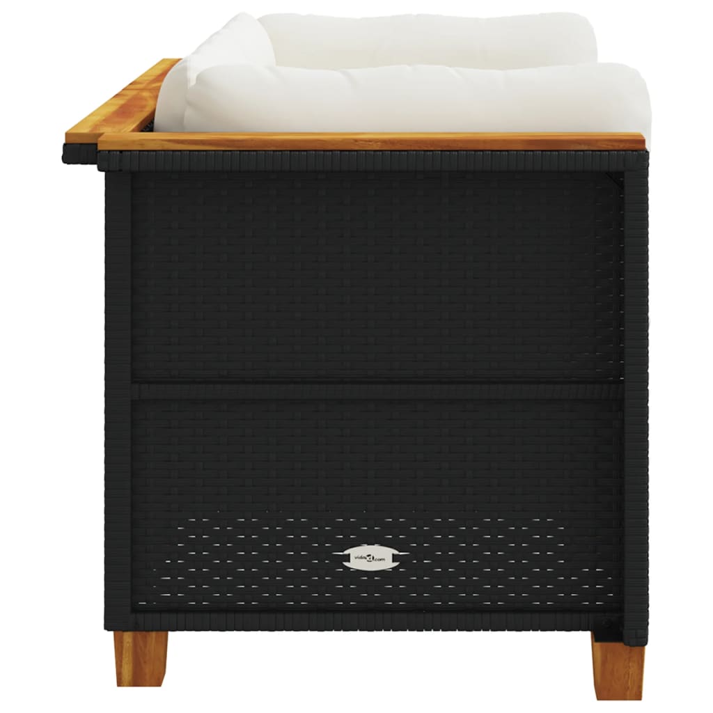 Canapele de colț de grădină cu perne 2 buc. negru poliratan GartenMobel Dekor