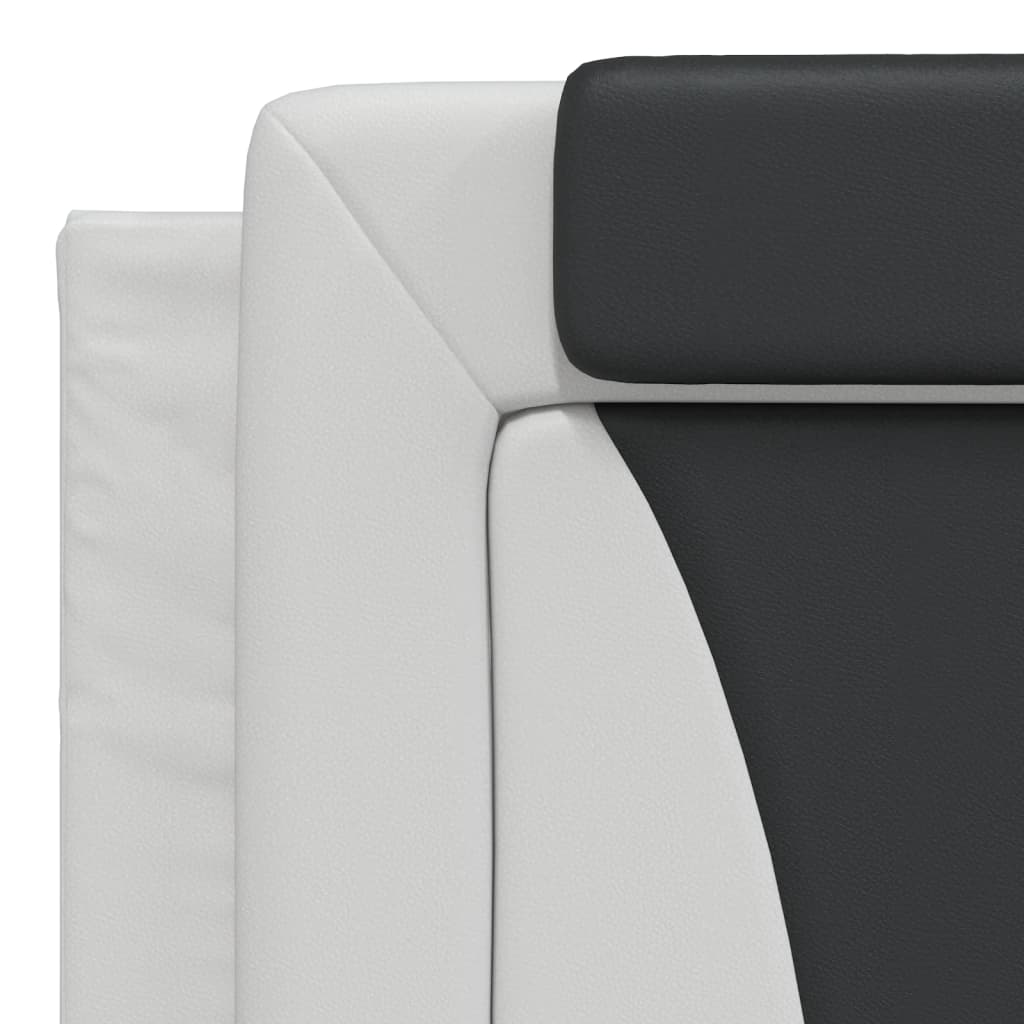 Pernă pentru tăblie pat, alb și negru, 180cm, piele artificială GartenMobel Dekor