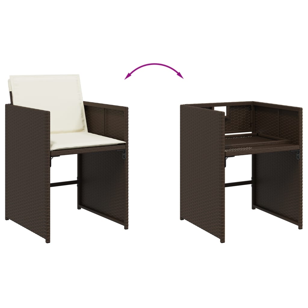 Set mobilier de grădină, 13 piese, maro, cu perne, poliratan GartenMobel Dekor