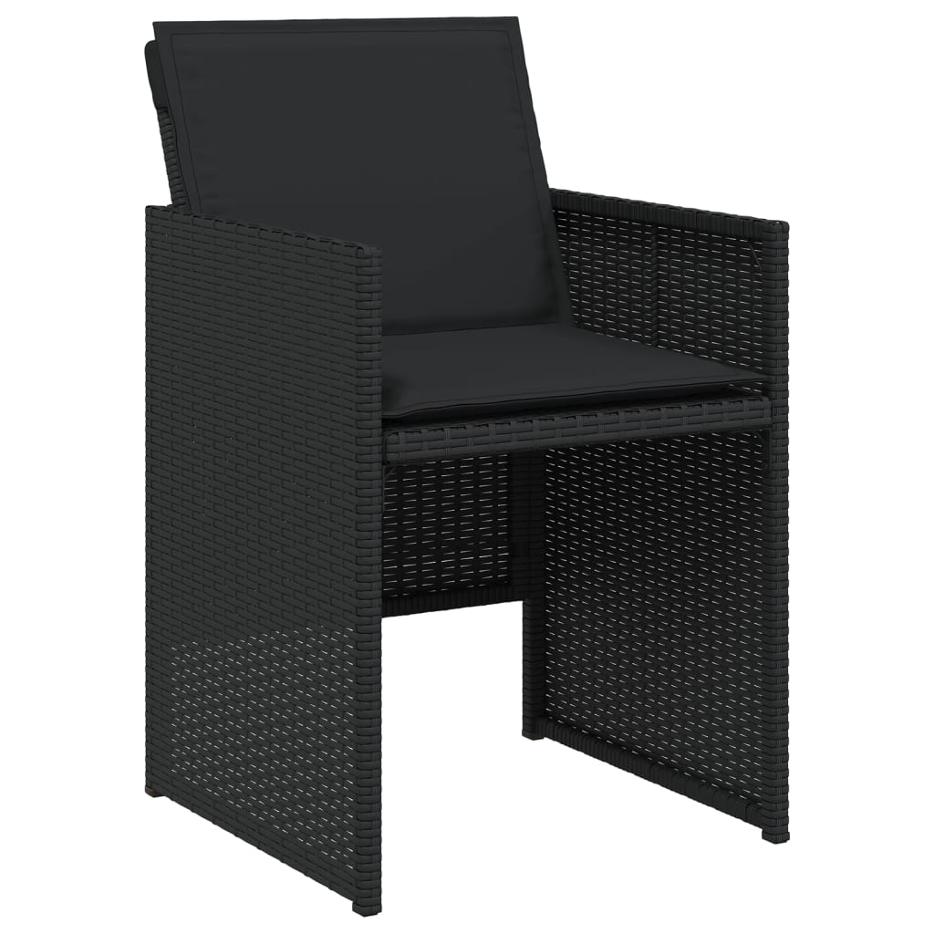 Set mobilier de grădină cu perne, 15 piese, negru, poliratan GartenMobel Dekor