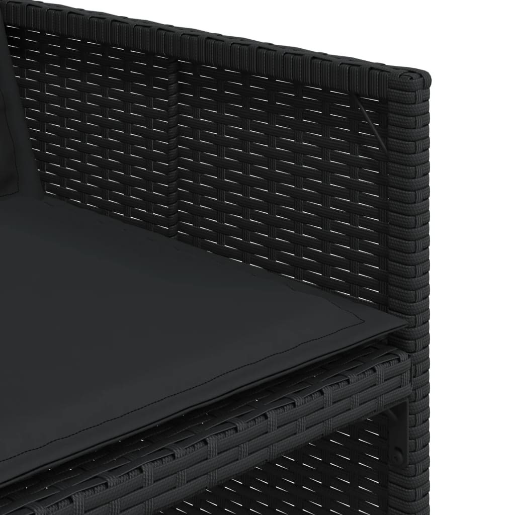 Set mobilier de grădină cu perne, 15 piese, negru, poliratan GartenMobel Dekor