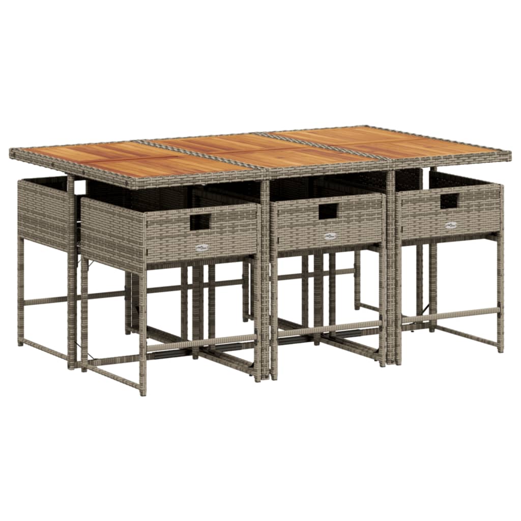 Set mobilier de grădină cu perne, 7 piese, gri, poliratan GartenMobel Dekor