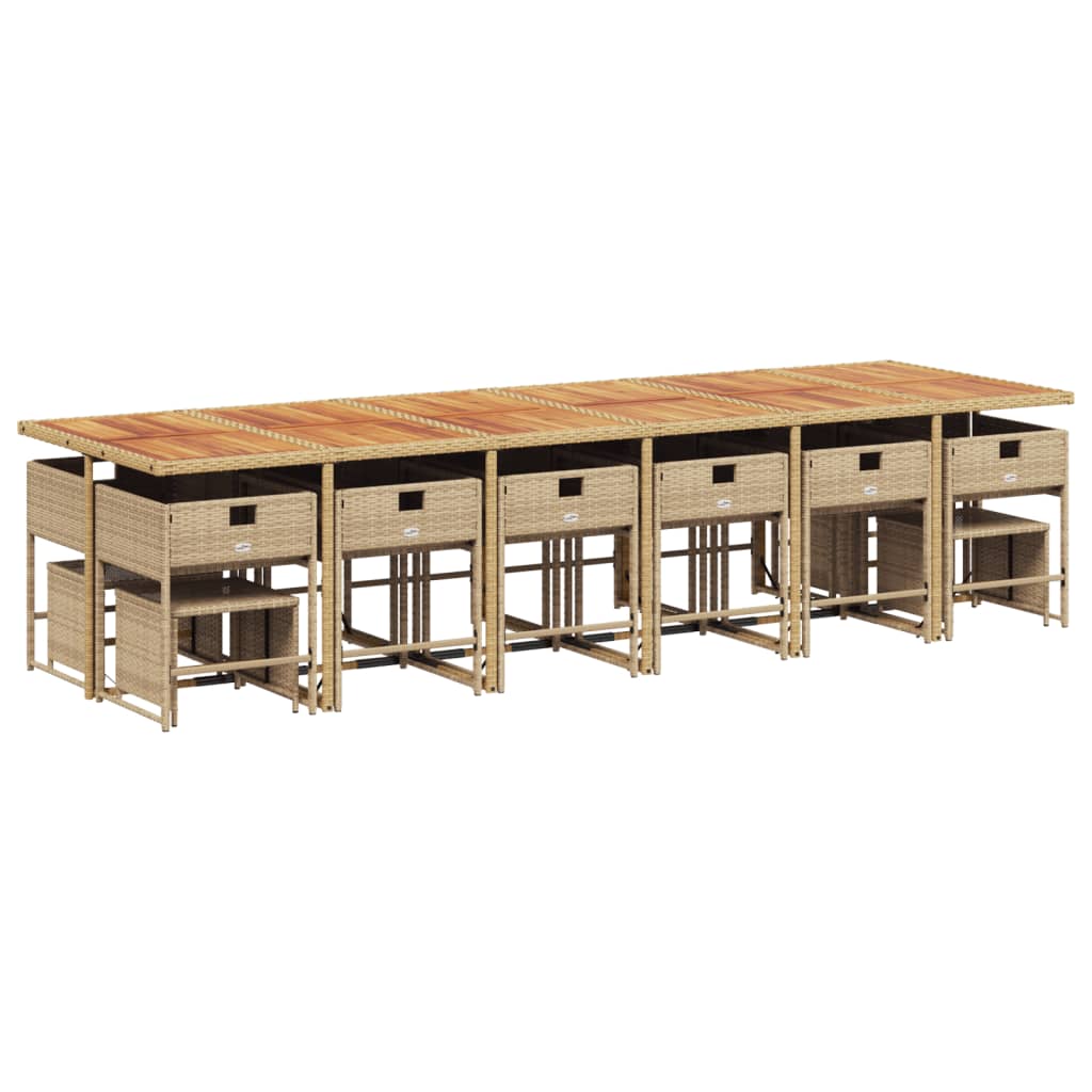 Set mobilier de grădină cu perne, 17 piese, bej, poliratan GartenMobel Dekor