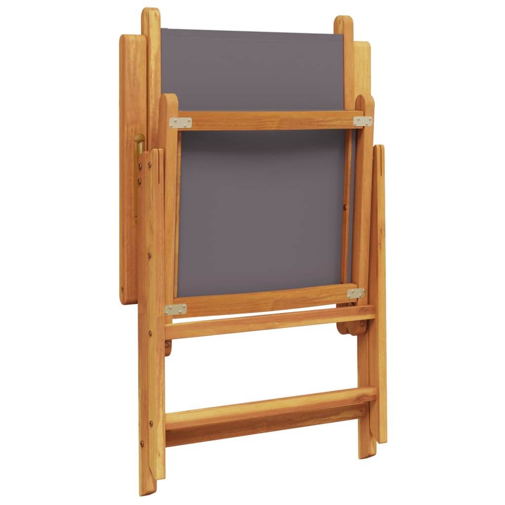 Scaune de grădină rabatabile 6 buc., textil antracit/lemn masiv GartenMobel Dekor