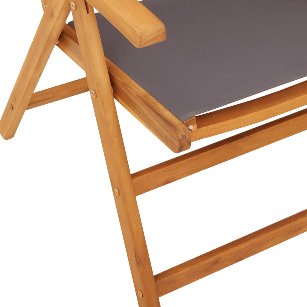 Scaune de grădină rabatabile 6 buc., textil antracit/lemn masiv GartenMobel Dekor