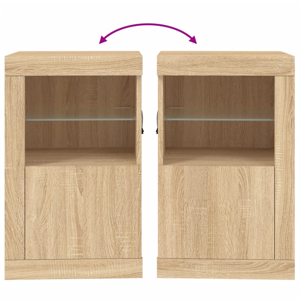 Dulapuri laterale cu lumini LED 2 buc. stejar sonoma GartenMobel Dekor