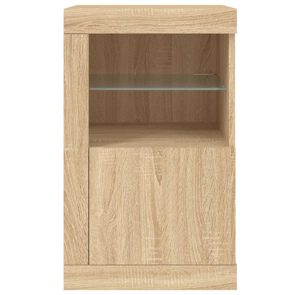 Dulapuri laterale cu lumini LED 2 buc. stejar sonoma GartenMobel Dekor