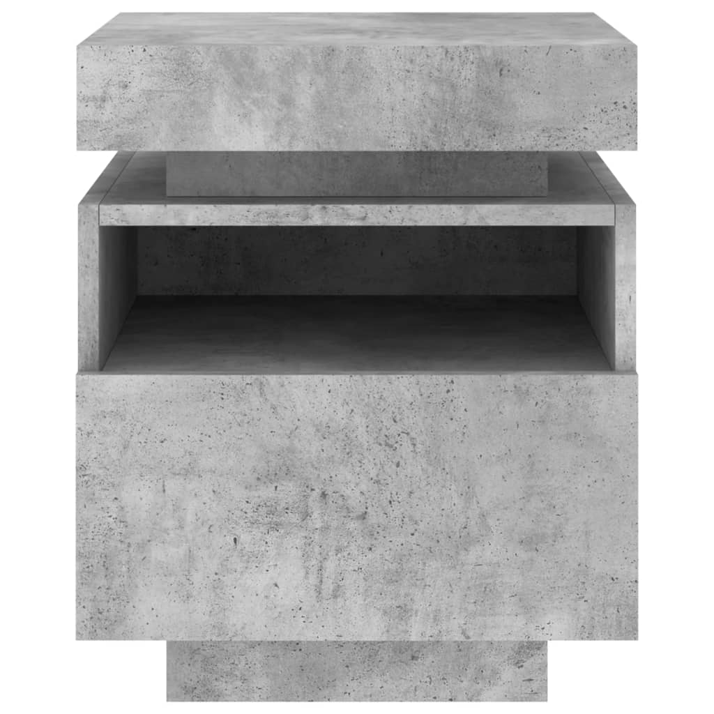 Noptiere cu lumini LED, 2 buc., gri beton, 40x39x48,5 cm GartenMobel Dekor