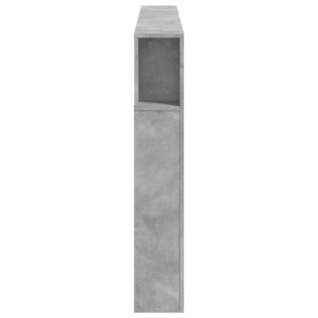 Tăblie de pat cu LED, gri beton, 180x18,5x103,5 cm, lemn GartenMobel Dekor