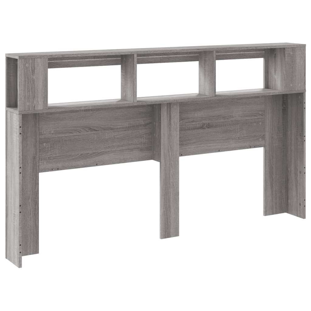 Tăblie de pat cu LED, gri sonoma, 160x18,5x103,5 cm, lemn GartenMobel Dekor