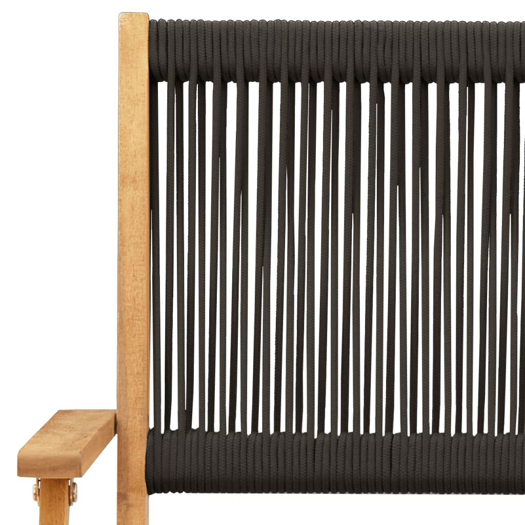 Set mobilier de grădină 7 piese polipropilenă neagră/lemn masiv GartenMobel Dekor