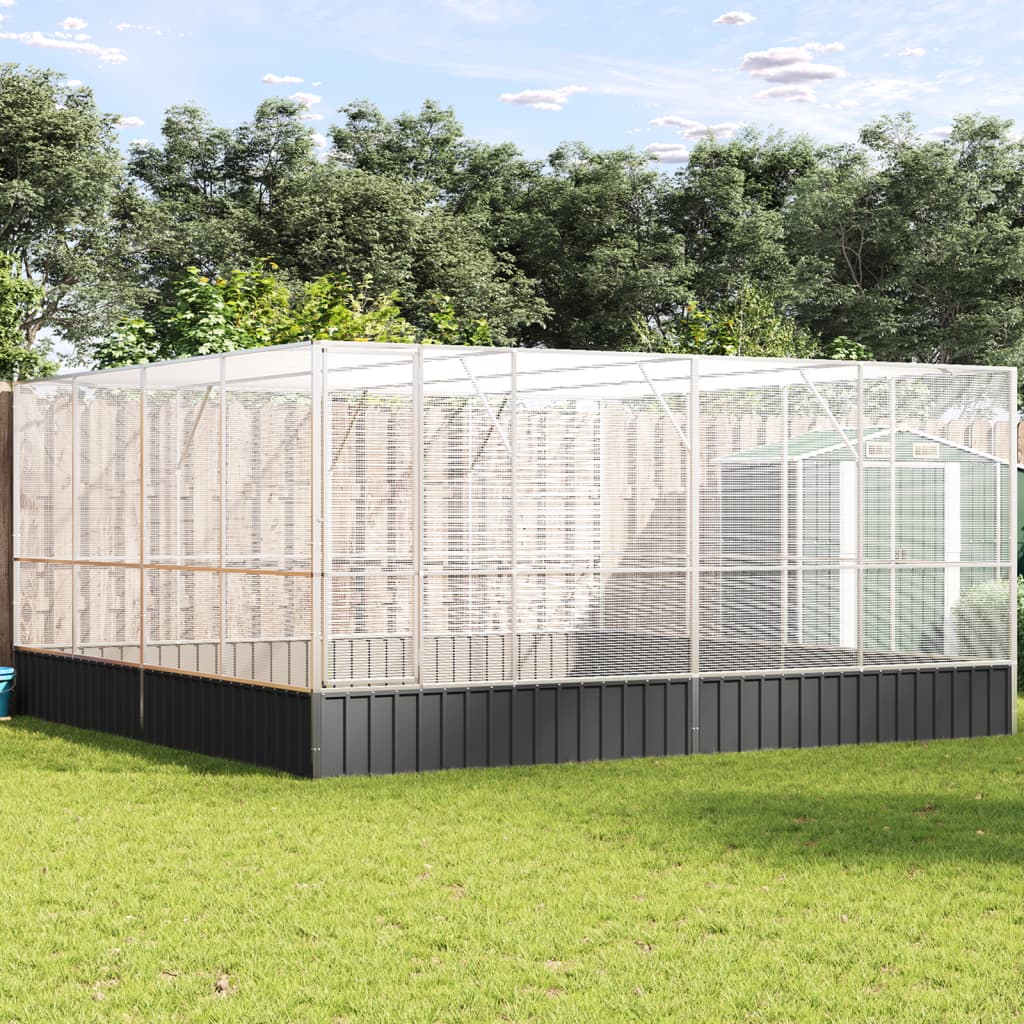 Volieră de păsări, 418x414x212 cm, oțel GartenMobel Dekor