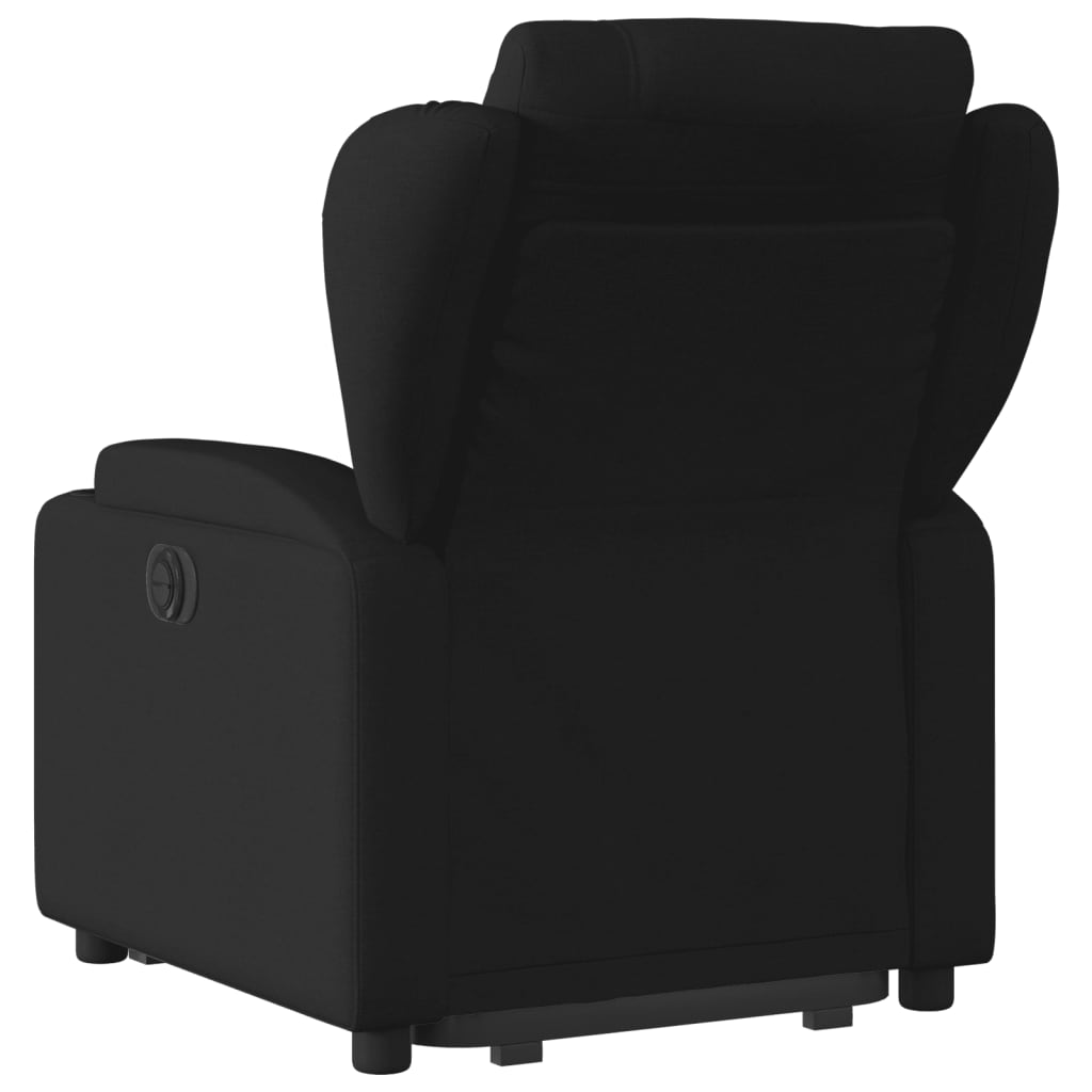 Fotoliu electric rabatabil cu ridicare, negru, textil GartenMobel Dekor
