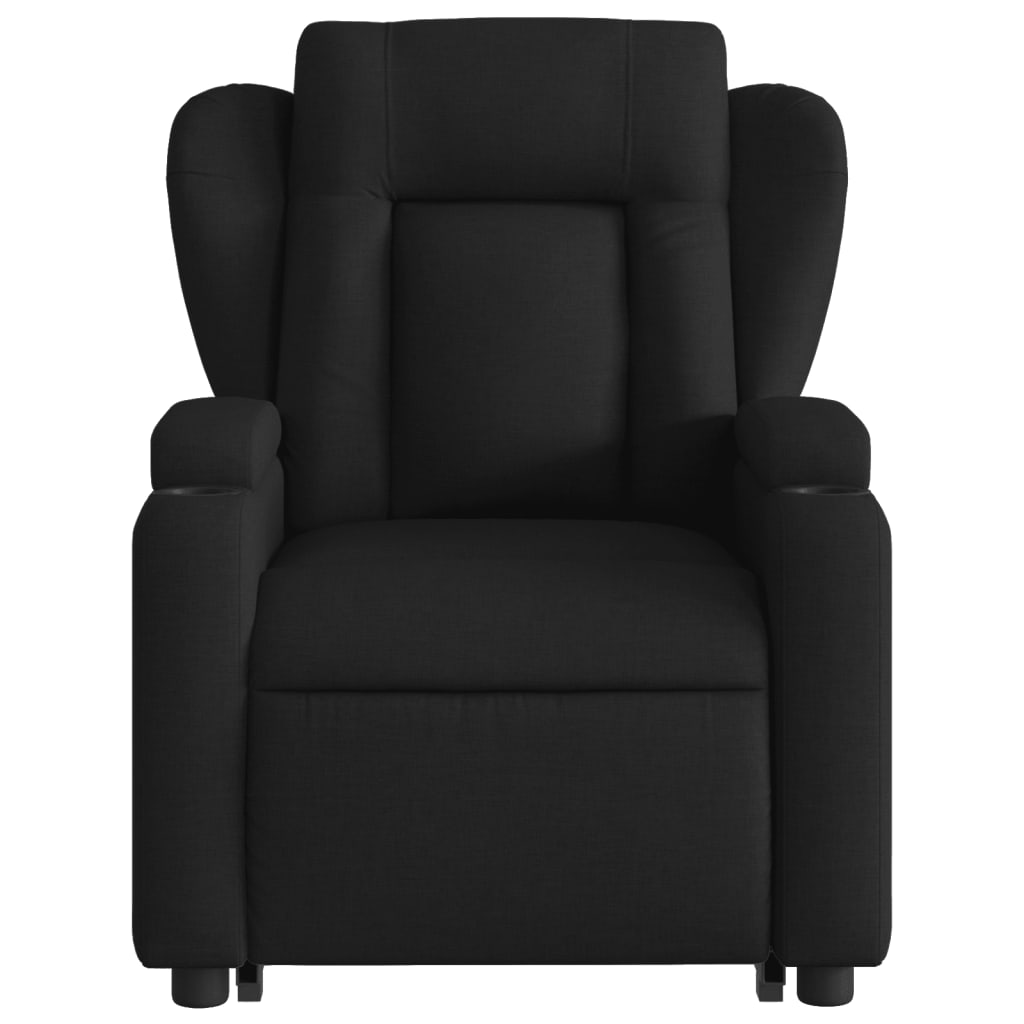 Fotoliu electric rabatabil cu ridicare, negru, textil GartenMobel Dekor