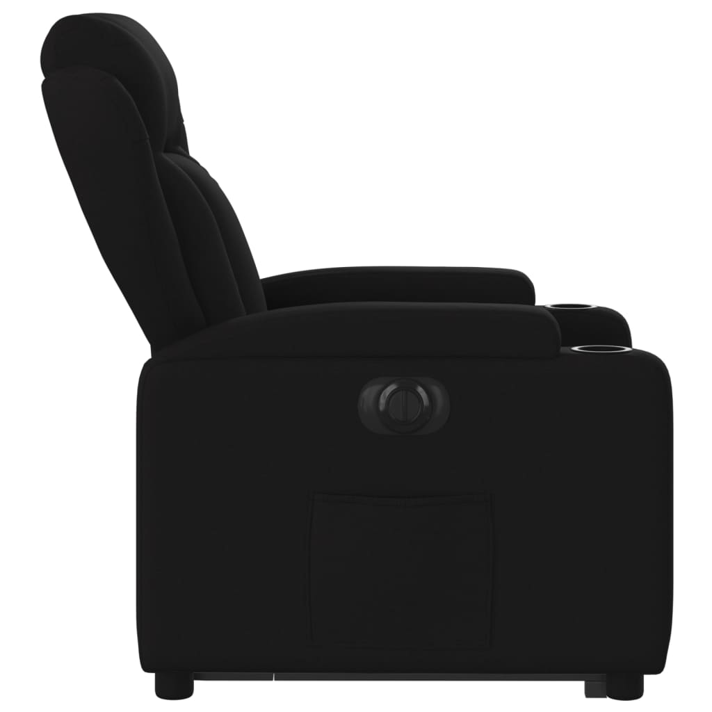 Fotoliu electric rabatabil cu ridicare, negru, textil GartenMobel Dekor