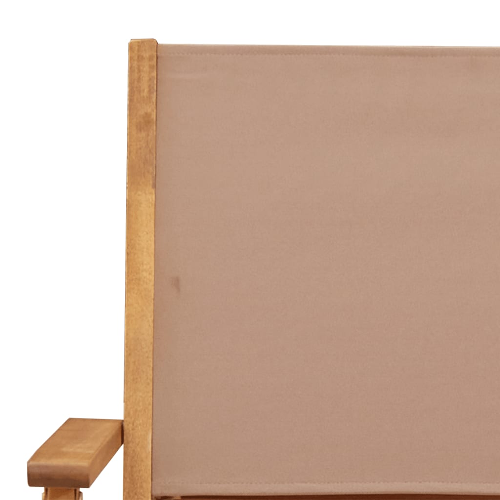 Scaune de grădină pliabile 6 buc., textil taupe/lemn masiv GartenMobel Dekor