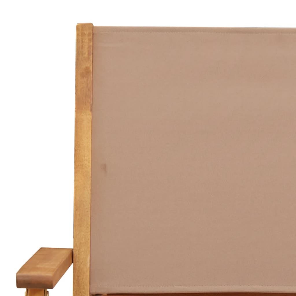 Scaune de grădină pliabile 8 buc., textil taupe/lemn masiv GartenMobel Dekor