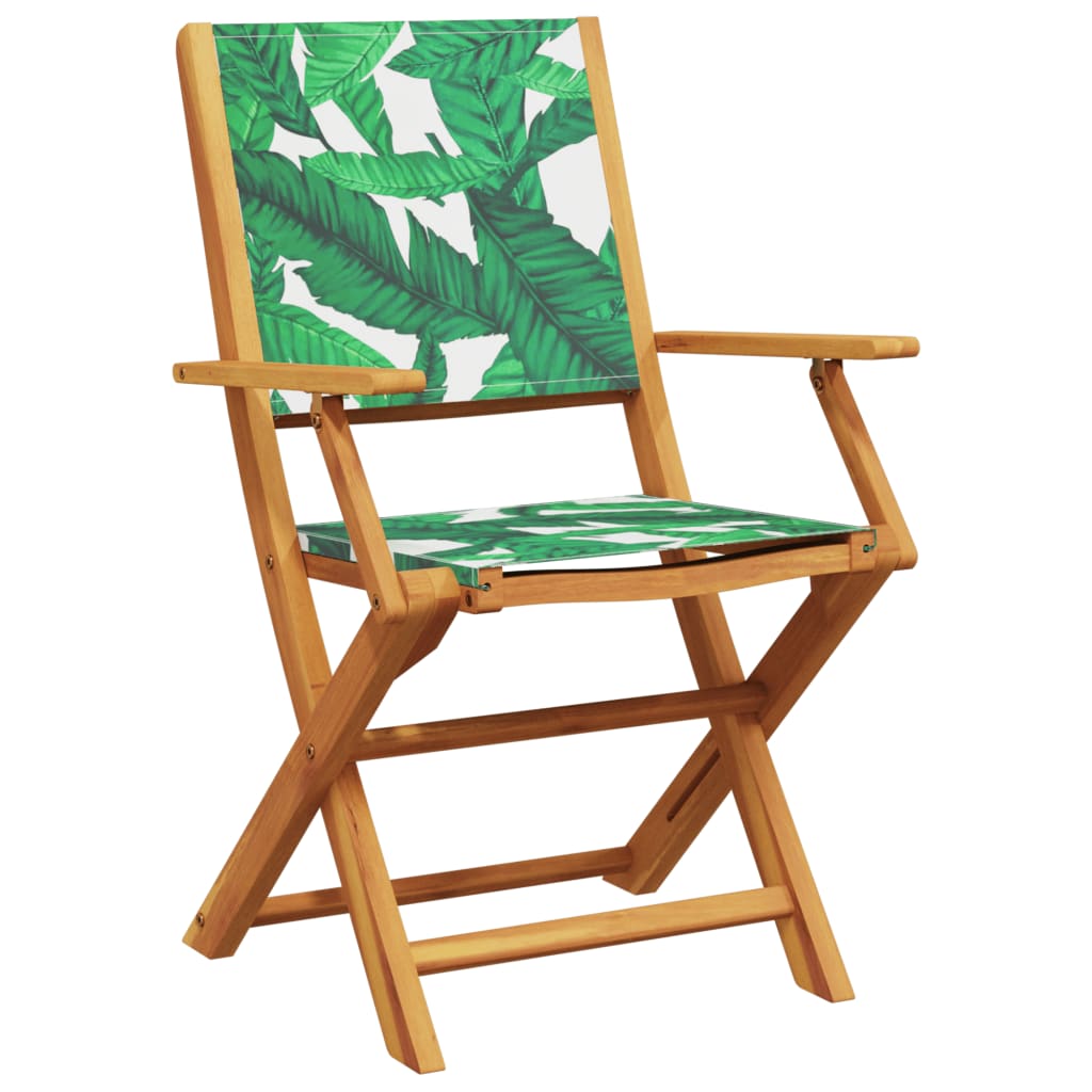 Scaune de grădină pliabile 8 buc., textil verde/lemn masiv GartenMobel Dekor