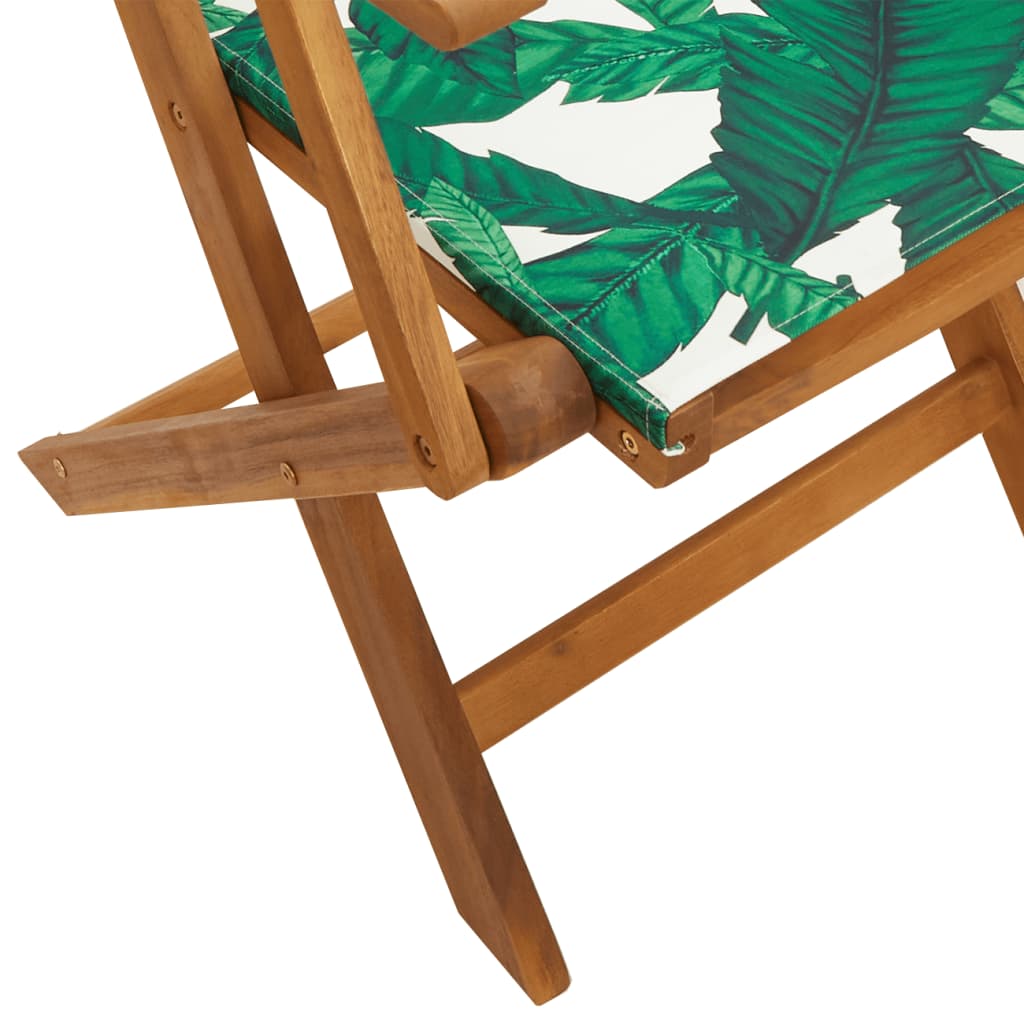 Scaune de grădină pliabile 8 buc., textil verde/lemn masiv GartenMobel Dekor