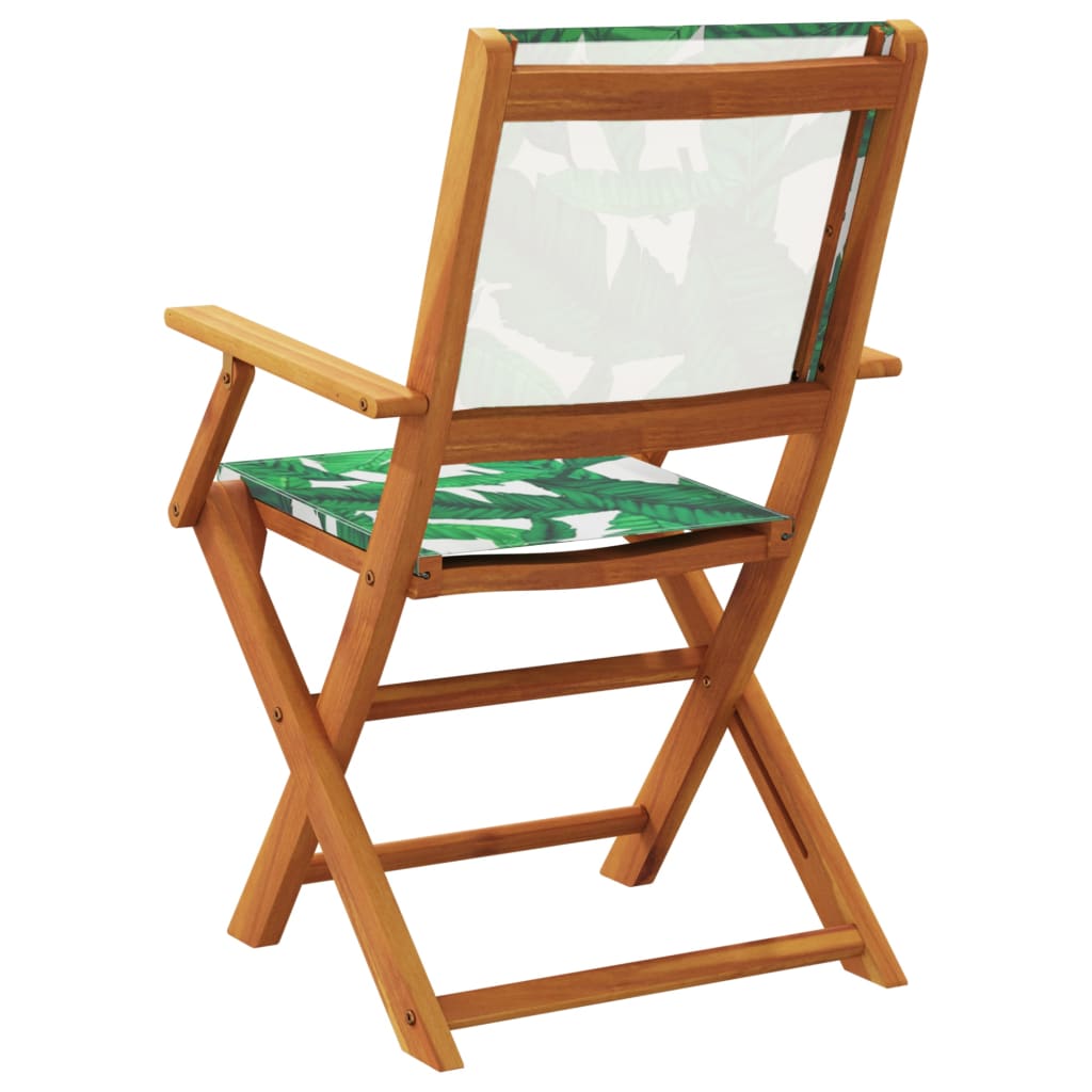 Scaune de grădină pliabile 8 buc., textil verde/lemn masiv GartenMobel Dekor