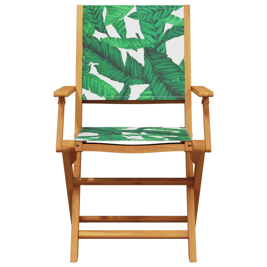 Scaune de grădină pliabile 8 buc., textil verde/lemn masiv GartenMobel Dekor