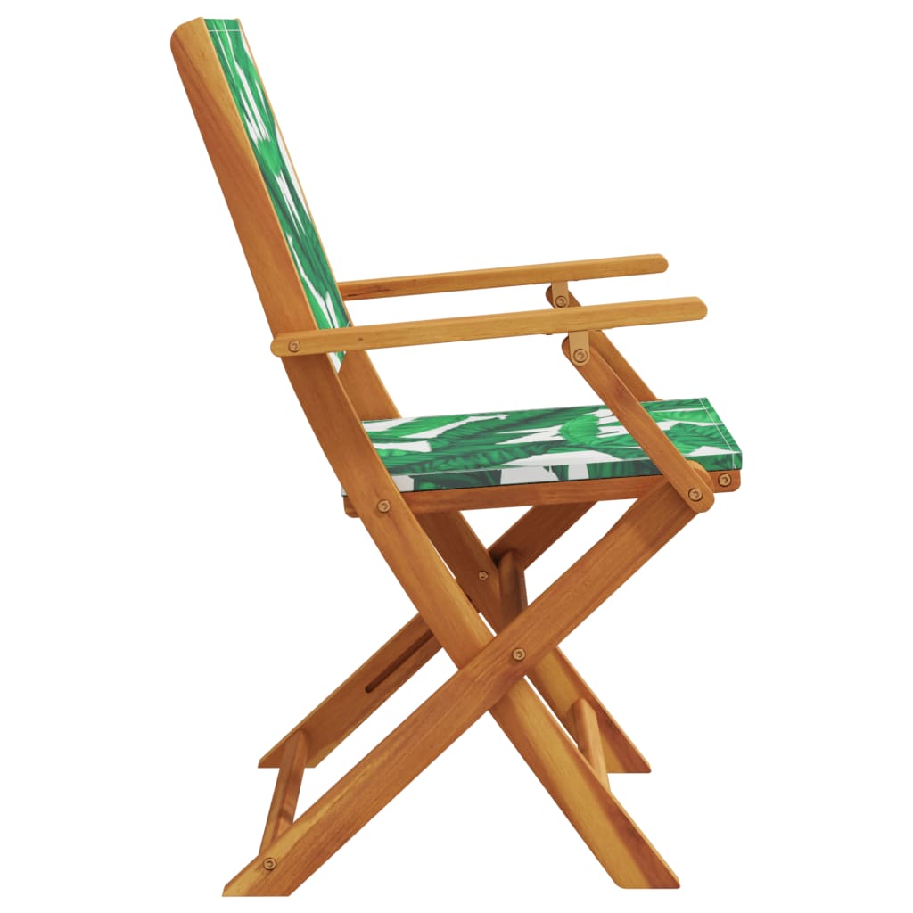 Scaune de grădină pliabile 8 buc., textil verde/lemn masiv GartenMobel Dekor