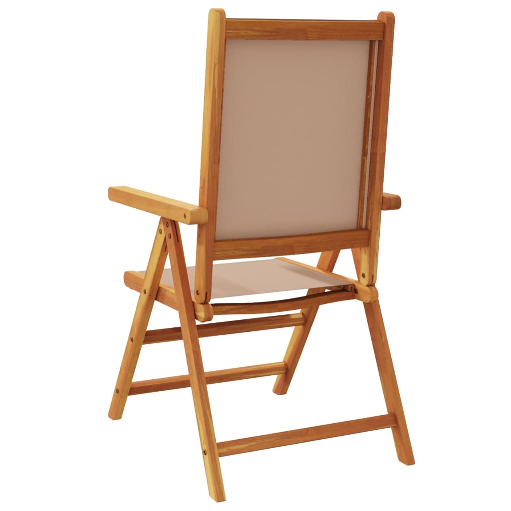 Scaune de grădină rabatabile 4 buc., textil taupe/lemn masiv GartenMobel Dekor