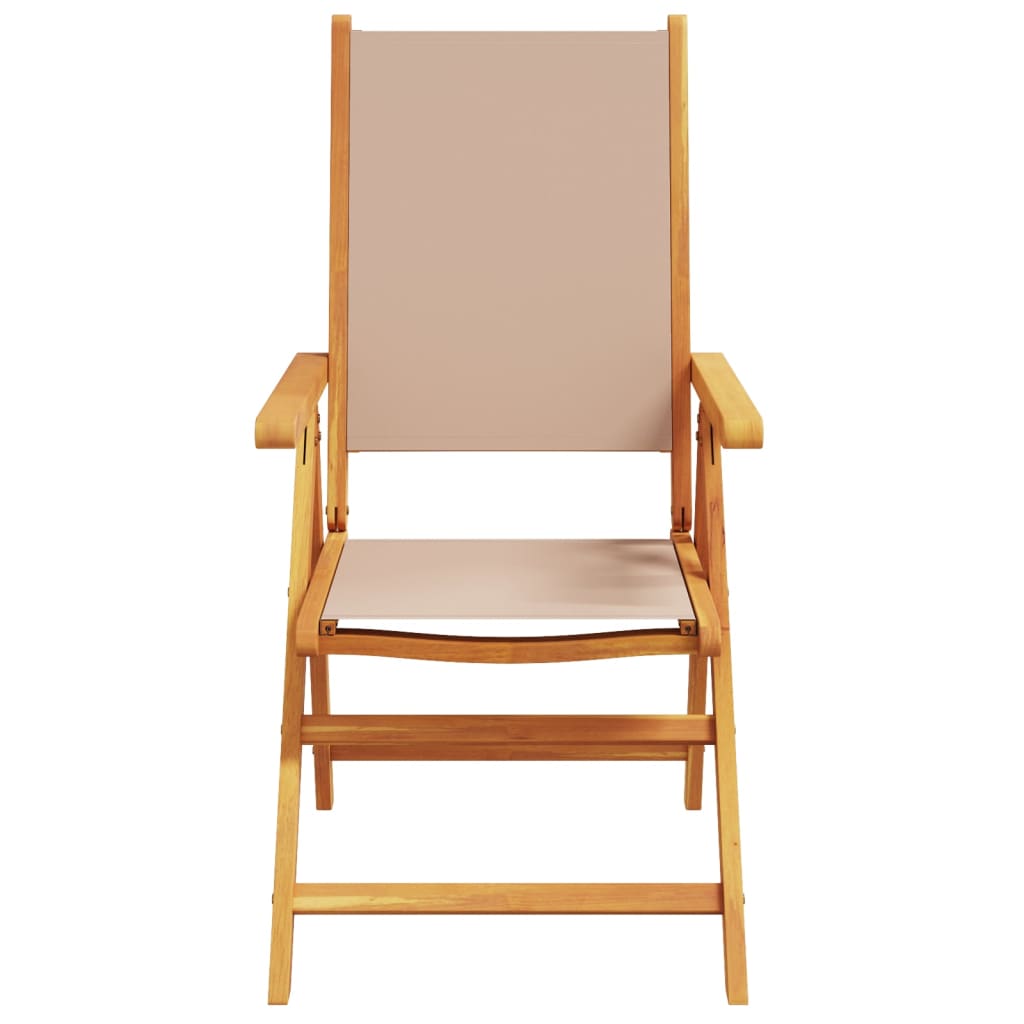 Scaune de grădină rabatabile 4 buc., textil taupe/lemn masiv GartenMobel Dekor