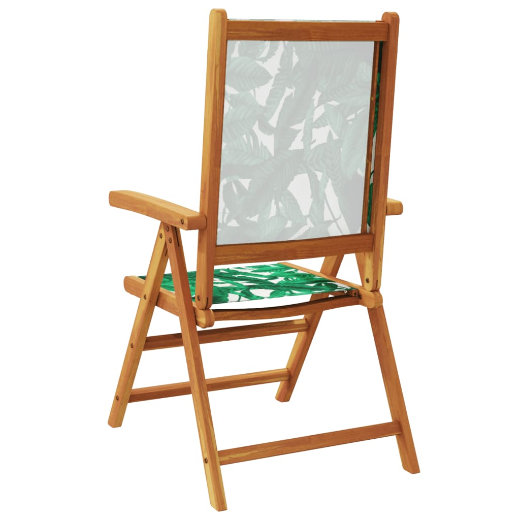 Scaune de grădină rabatabile 6 buc., textil verde/lemn masiv GartenMobel Dekor