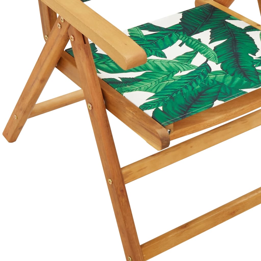 Scaune de grădină rabatabile 6 buc., textil verde/lemn masiv GartenMobel Dekor