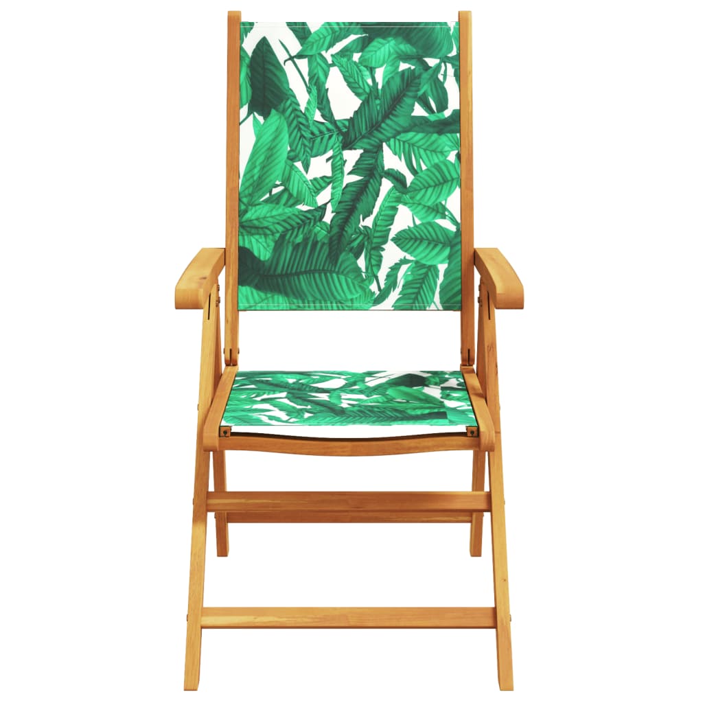 Scaune de grădină rabatabile 6 buc., textil verde/lemn masiv GartenMobel Dekor