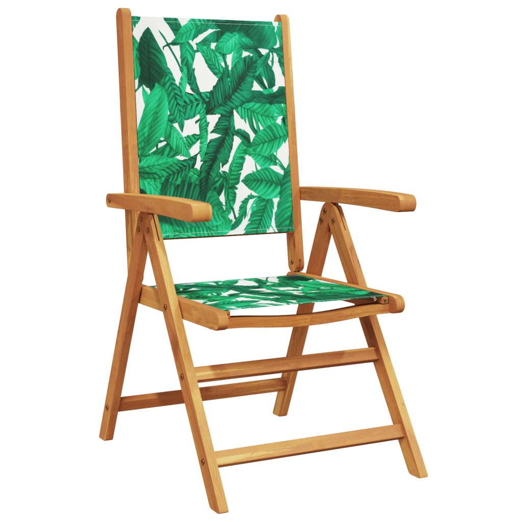 Scaune de grădină rabatabile 6 buc., textil verde/lemn masiv GartenMobel Dekor
