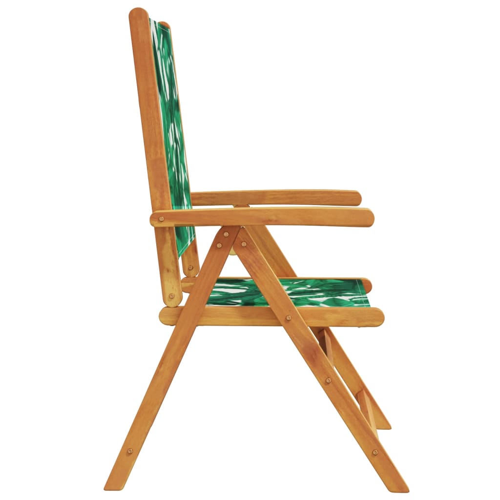 Scaune de grădină rabatabile 6 buc., textil verde/lemn masiv GartenMobel Dekor
