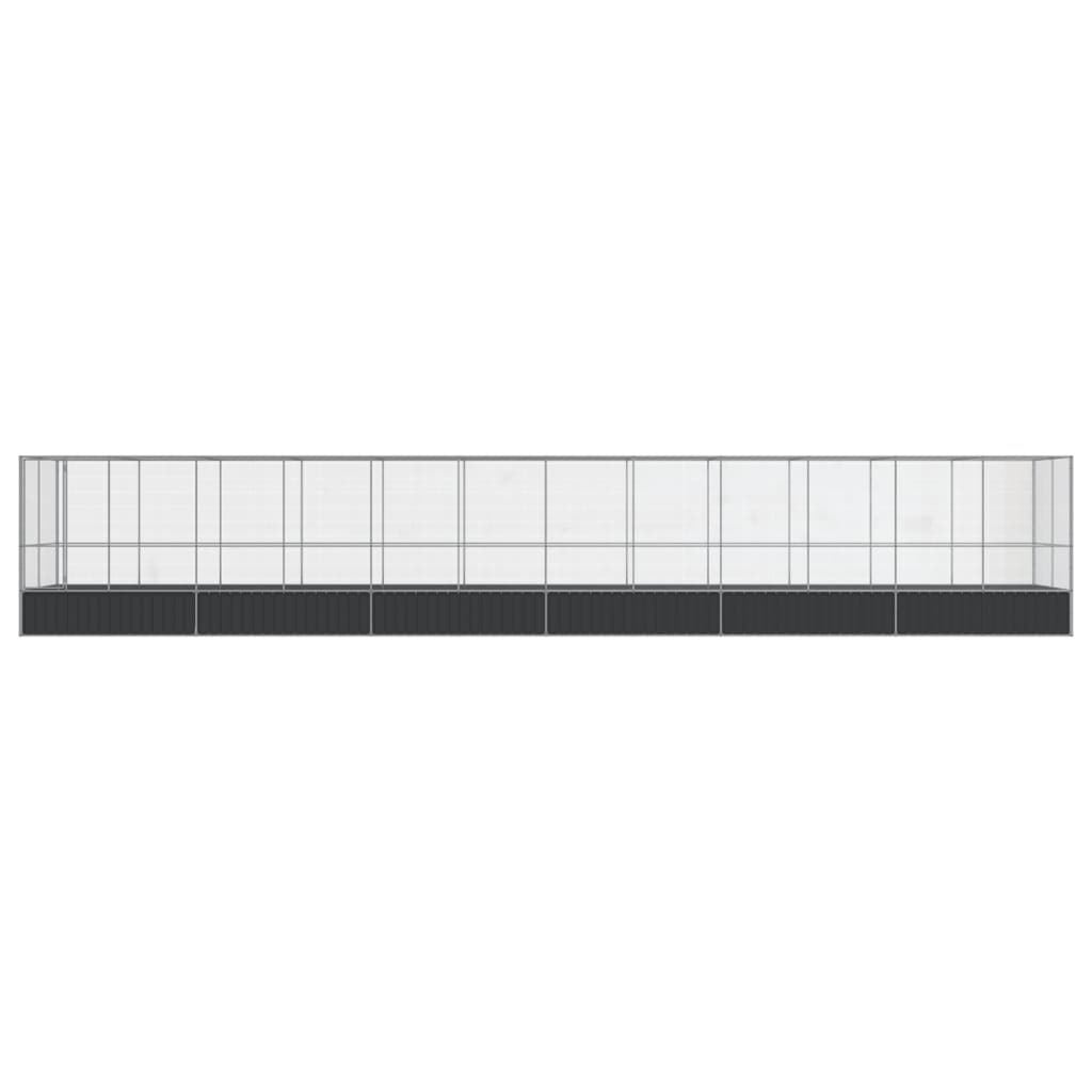Voliera de păsări cu extensie, argintiu, 1246x207x212 cm, oțel GartenMobel Dekor