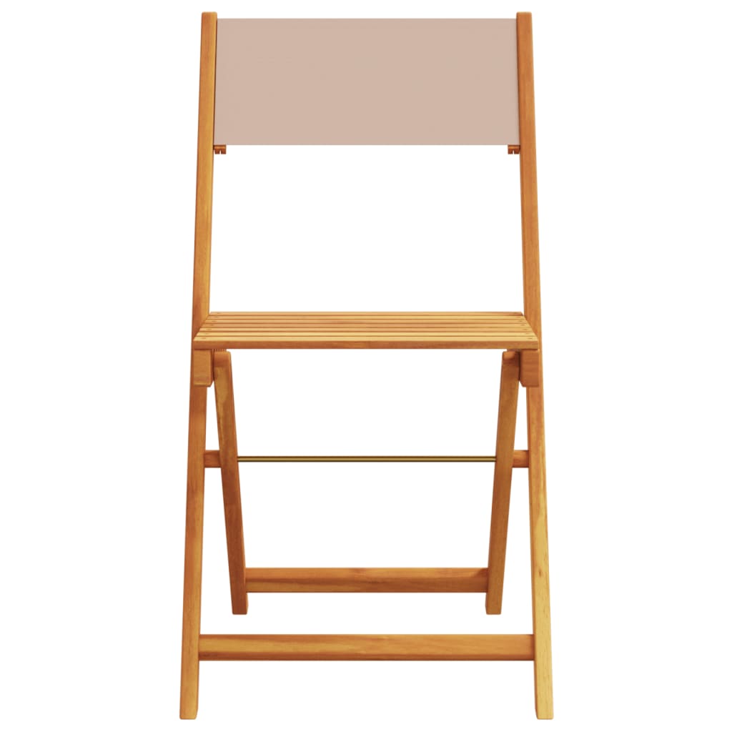 Scaune de grădină pliabile 4 buc., textil taupe/lemn masiv GartenMobel Dekor