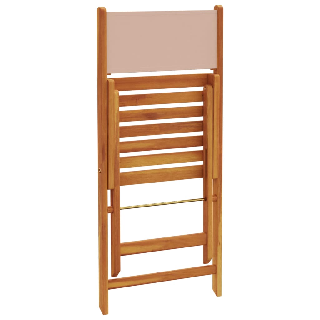 Scaune de grădină pliabile 4 buc., textil taupe/lemn masiv GartenMobel Dekor