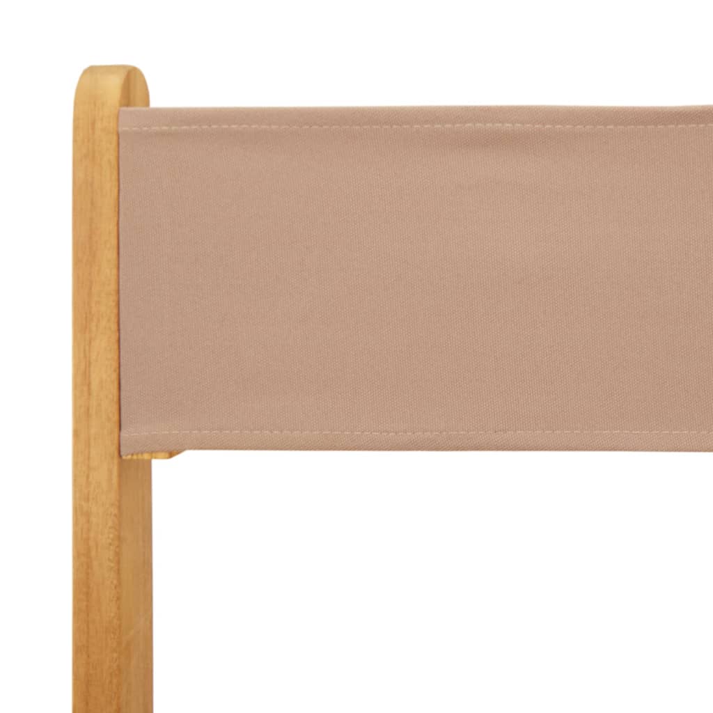 Scaune de grădină pliabile 4 buc., textil taupe/lemn masiv GartenMobel Dekor